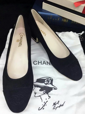 CHANEL Shallow mouth Block heel Shoes Women--051